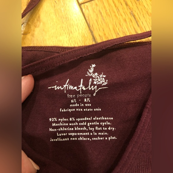 FREE PEOPLE Intimately nylon-spandex strappy v-neck off the shoulder top. M/L - Picture 7 of 12